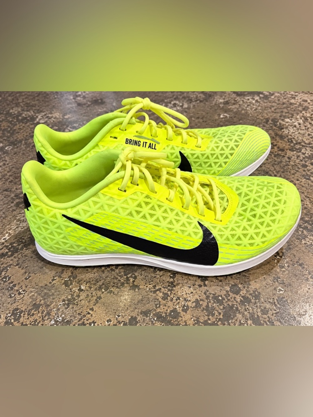 Nike Zoom Rival Waffle 5 Mens 6 Spike Track & Field Running Spikes Volt Yellow